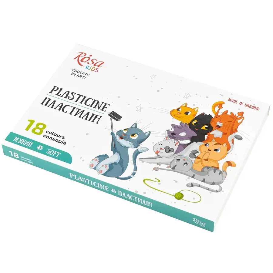 Набір пластиліну "Cats" зі стеком, 18 кол., 288 г, ROSA Kids, 302103
