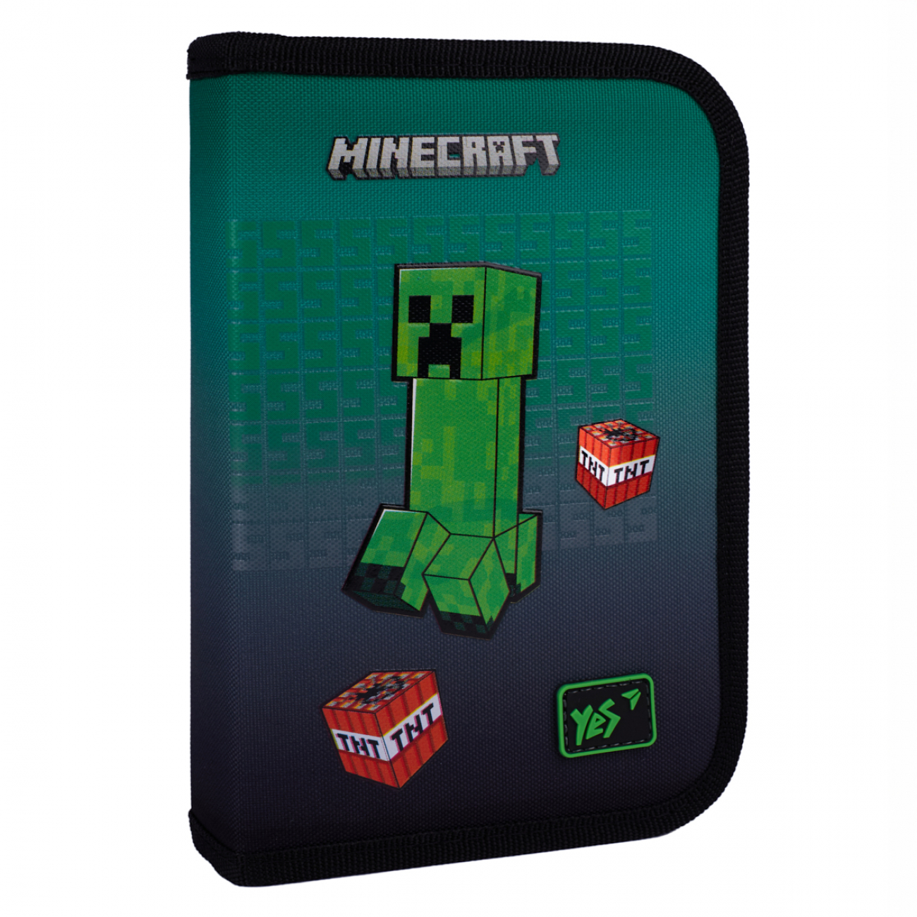 Пенал жесткий YES HP-04 "Minecraft Icons" одинарный с двумя клапанами, 533633