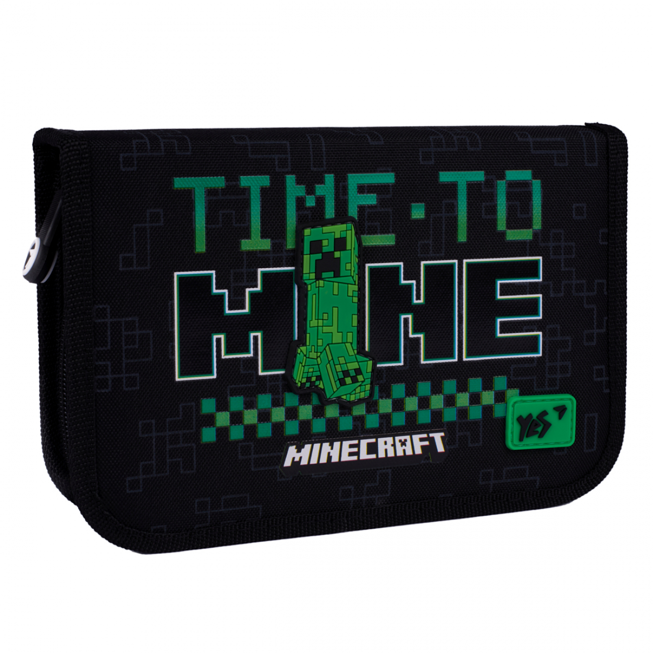 Пенал твердий YES HP-04 "Minecraft Time" одинарний з двома клапанами, 533631 1