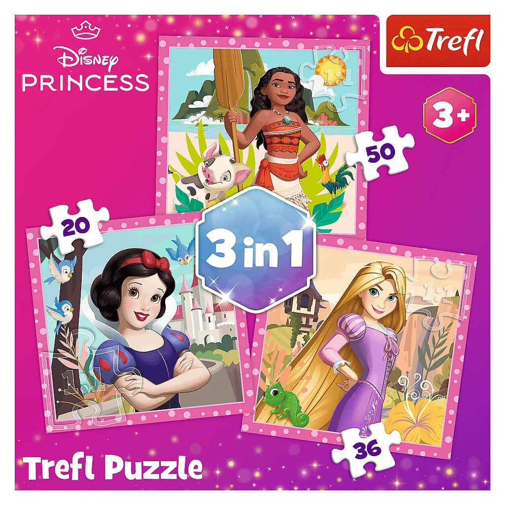 Пазл "3 в 1" - Чарівні квіти. Disney Princess, Trefl, 34875 4