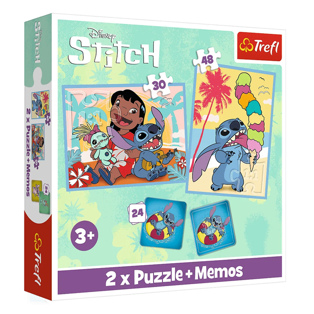 Пазл "2 in 1 + memos" - Lilo&Stitc: Щасливі, 93585, Trefl