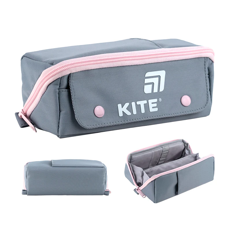 Пенал Kite 2702-1 сіро-рожевий, K25-2702-1 2