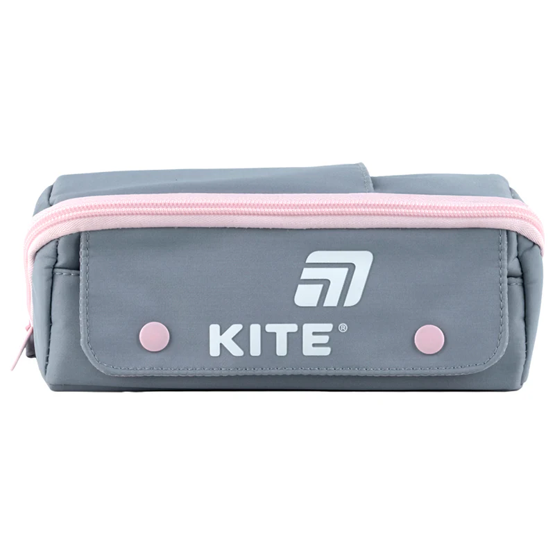 Пенал Kite 2702-1 сіро-рожевий, K25-2702-1
