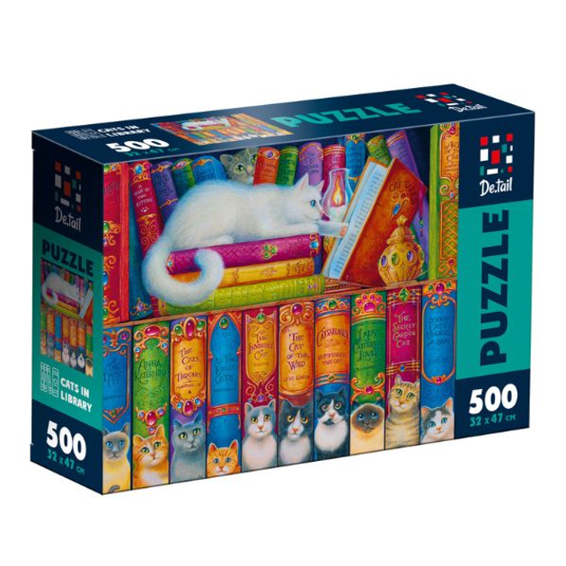 Пазли "Коти в бібліотеці" De.tail, 500 деталей, DT500-11