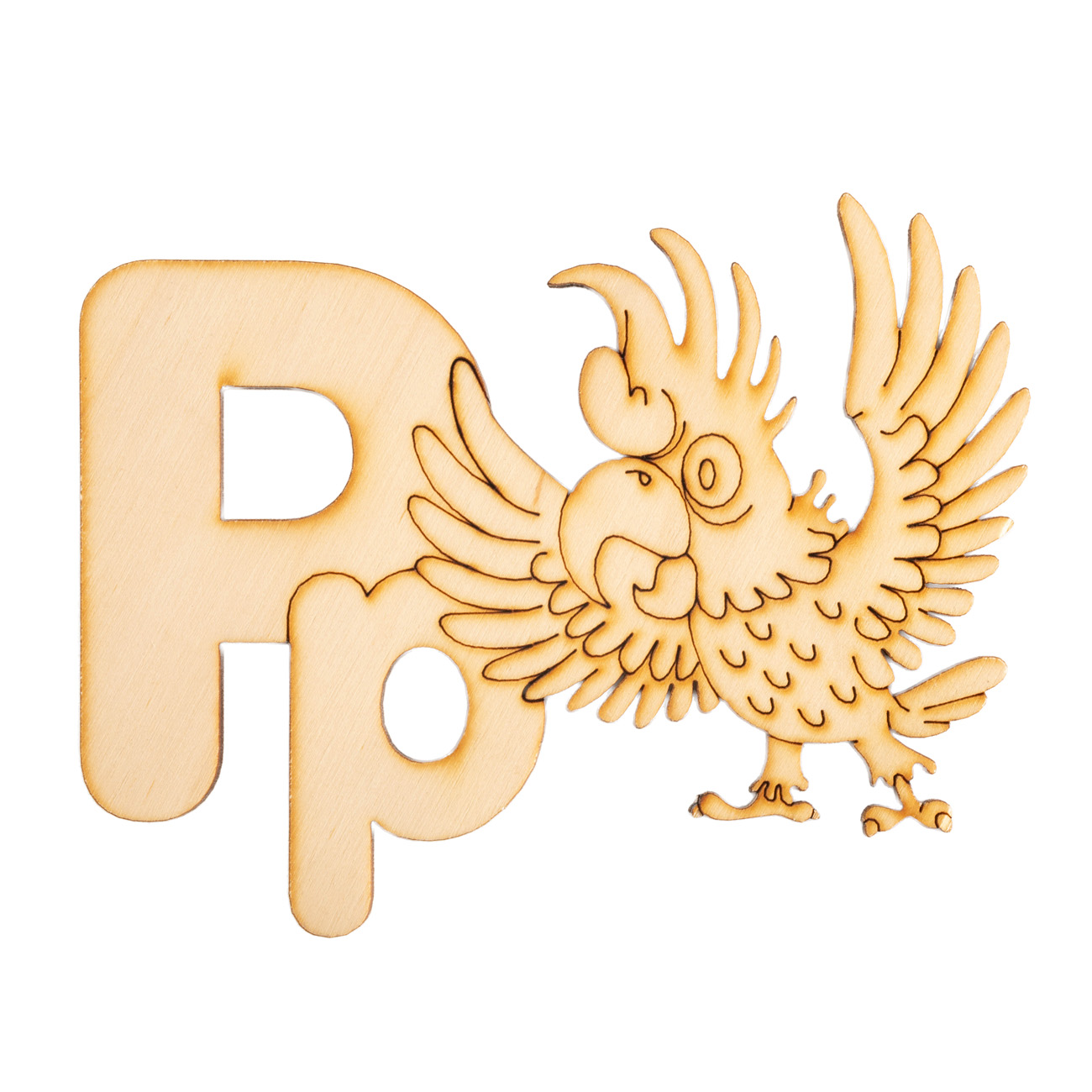 Заготівка дерев`яна Алфавіт латиниця, літера P, ACP-016