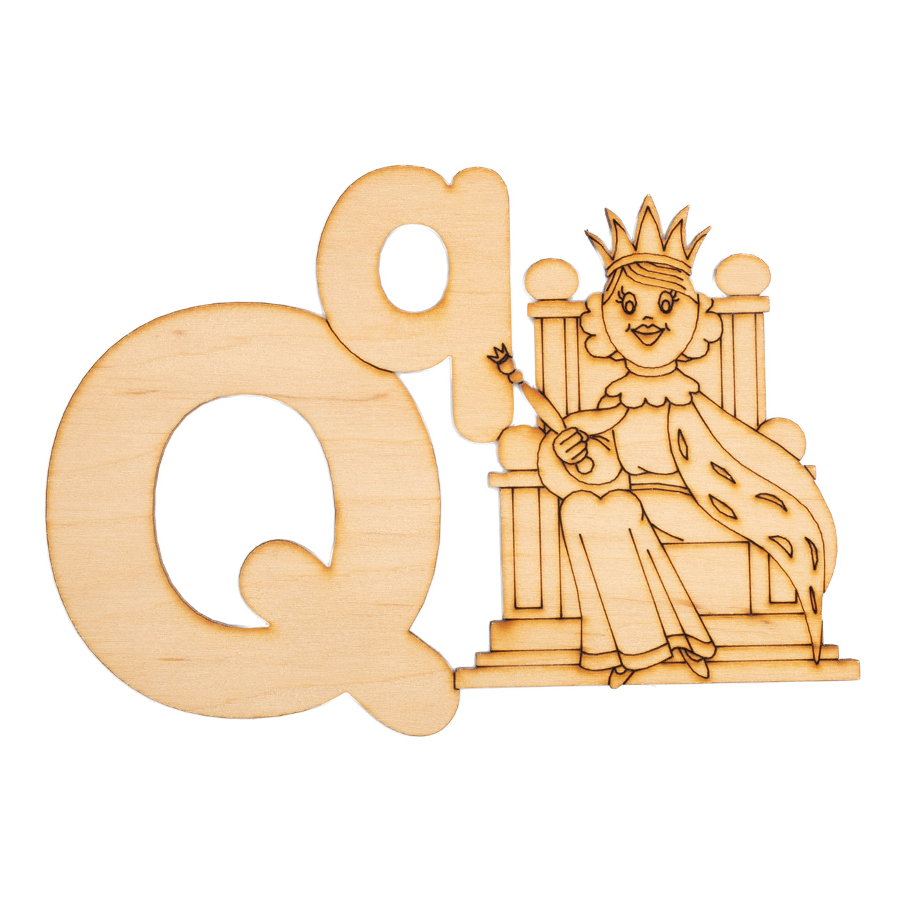Заготівка дерев`яна Алфавіт латиниця, літера Q, ACP-017