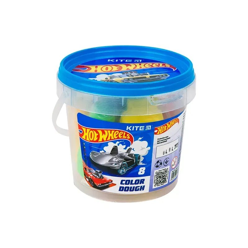 Тісто кольорове, 8*20г+2 формочки+стек, Hot Wheels, HW23-137