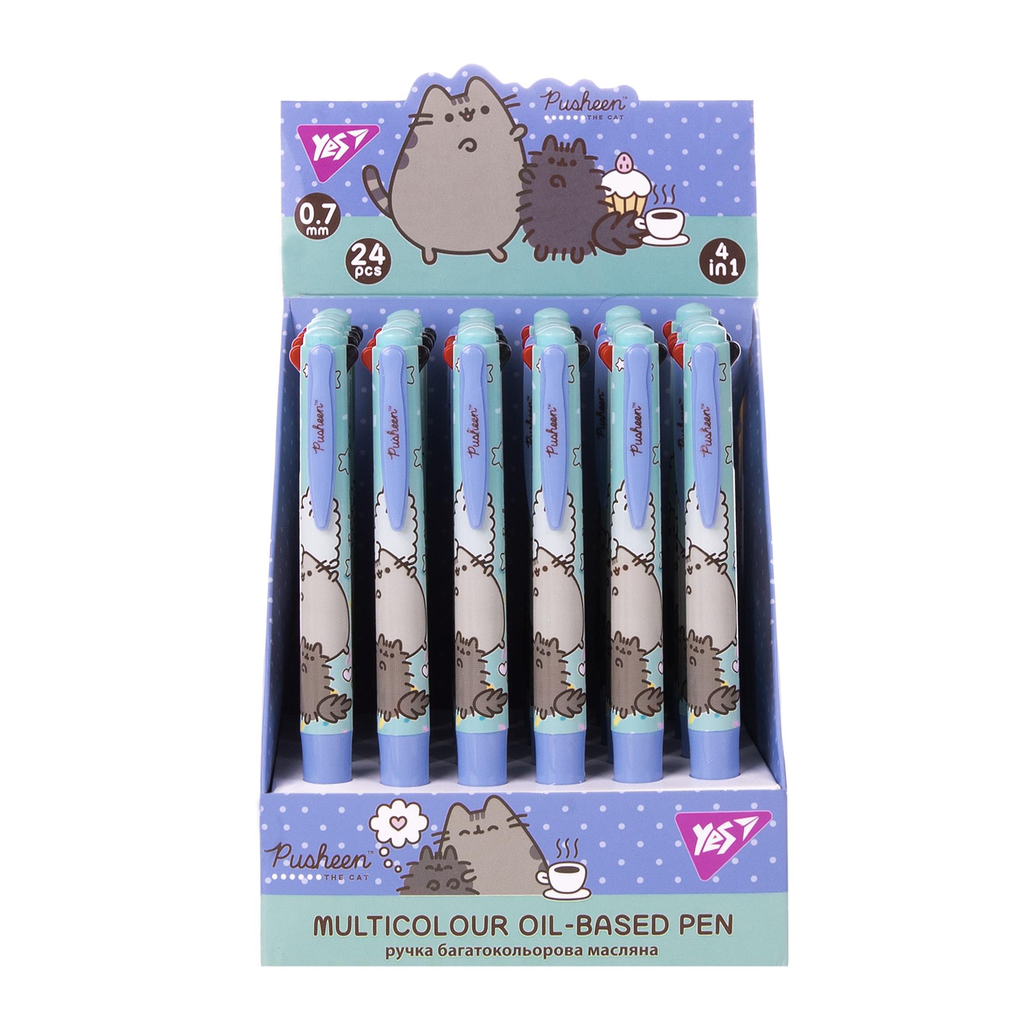 Ручка кулькова "Pusheen" 0,7 мм 4 кольори, 412265 Yes 3
