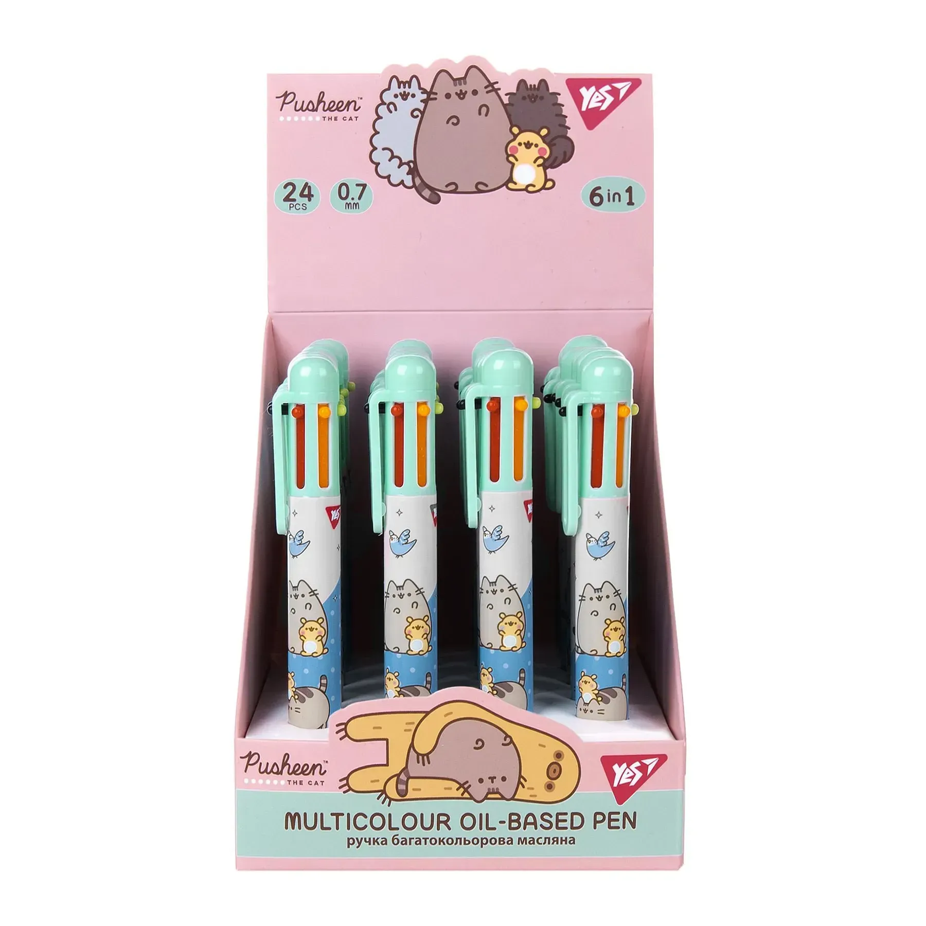 Ручка кулькова "Pusheen" 0,7 мм, 6 кольорів, 412267 Yes 3