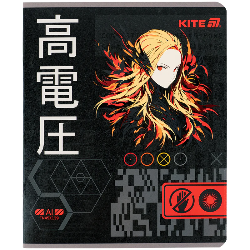 Тетрадь 24 л., лин., гибр. лак + УФ лак, Kite Anime, K25-239 4