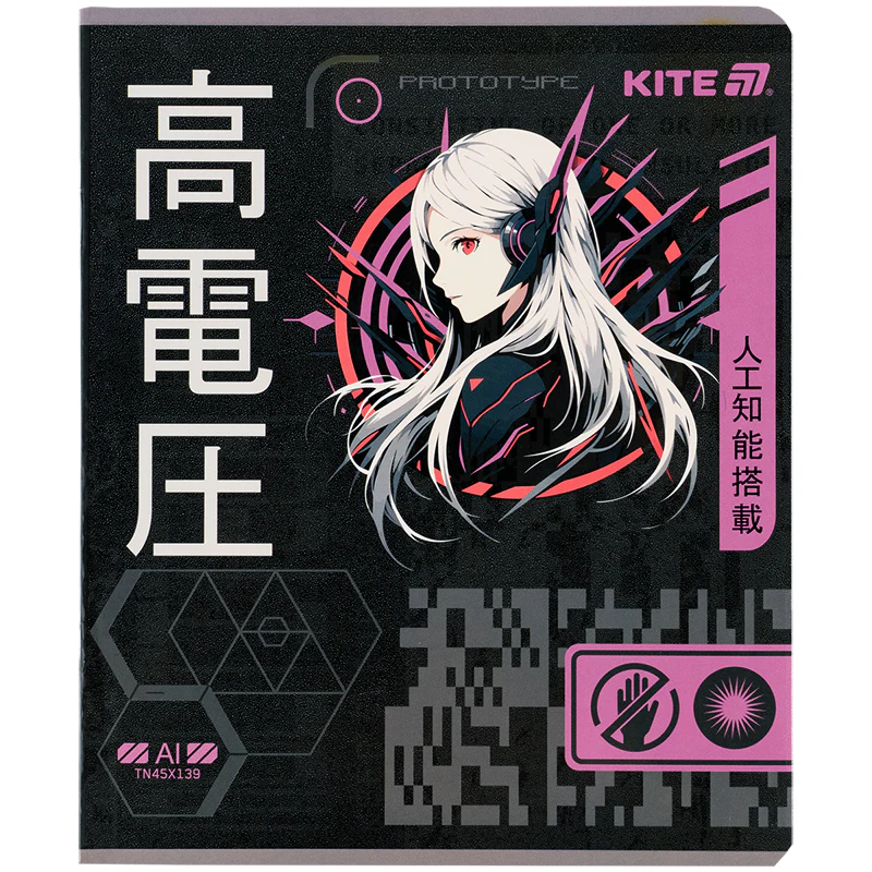 Тетрадь 24 л., лин., гибр. лак + УФ лак, Kite Anime, K25-239 6