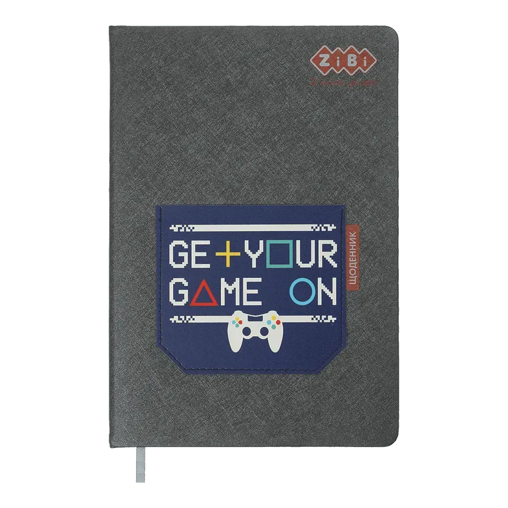 Щоденник шкільний B5 "Game", 48 арк., тверд. обл., шт.шкіра/поролон, сірий, ZB.13230-09