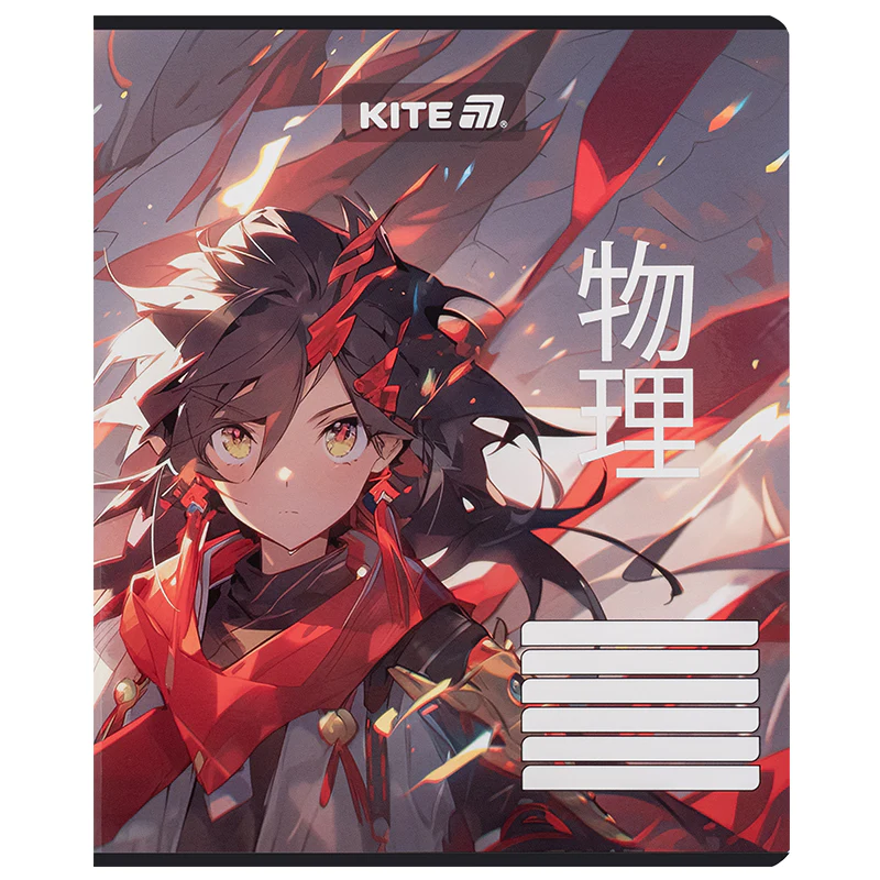 Зошит 18 арк., лін., софт-тач + УФ лак, Kite Anime, K25-237-1 2