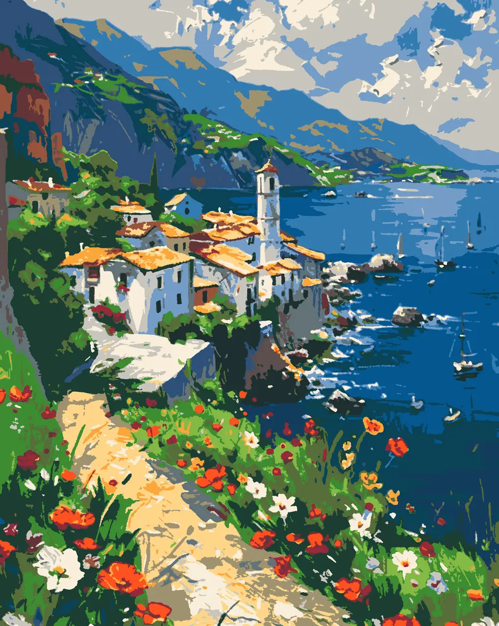 Картина по номерам "Белый берег" 40*50 см, RB-0935, ТМ "RIVIERA BLANCA"