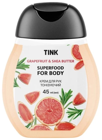 Крем для рук тонізуючий Grapefruit з екстрактом грейпфрута та маслом ши Tink 45 мл, 289214