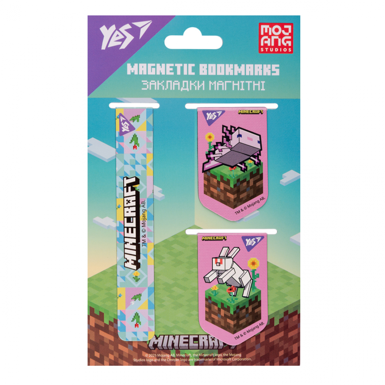 Закладки магнітні Yes "Minecraft. Spring" 3 шт., 708343