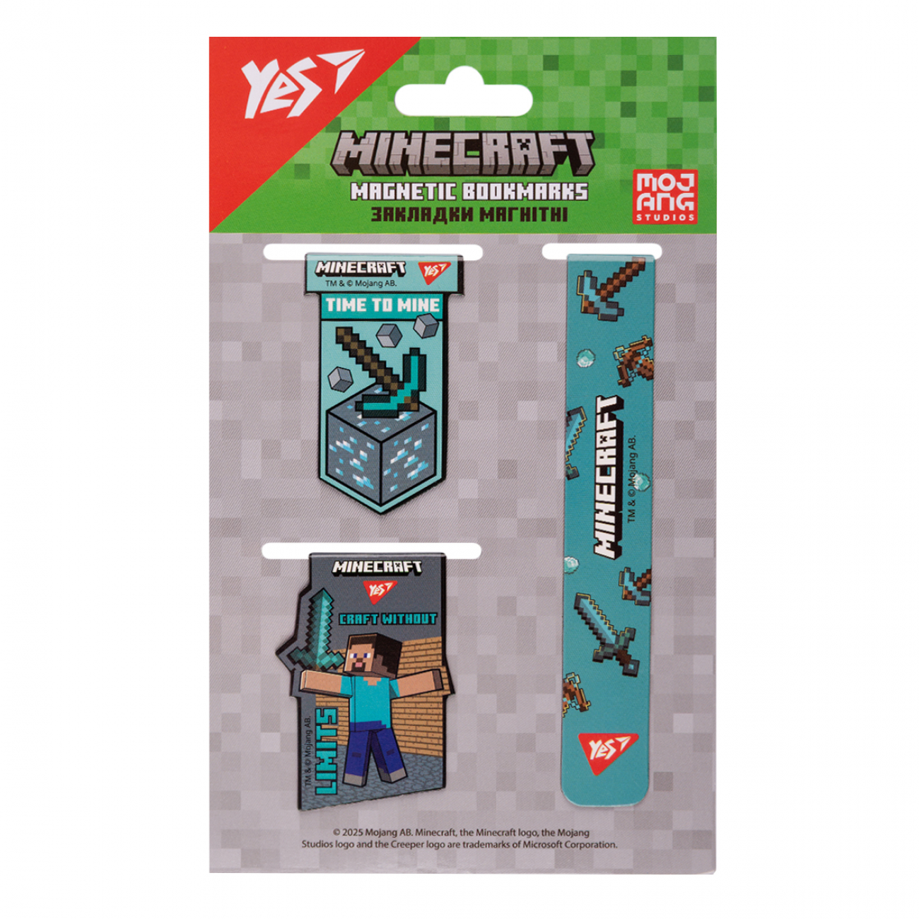 Закладки магнітні Yes "Minecraft" 3 шт, 708346