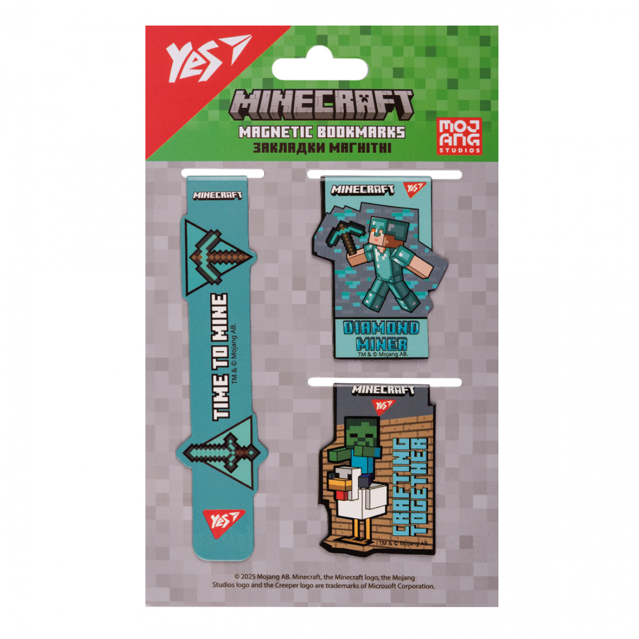 Закладки магнітні Yes "Minecraft" 3 шт, 708346 1