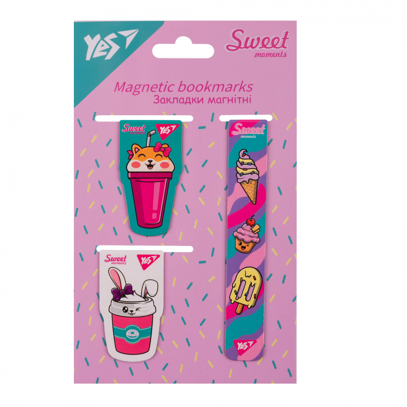 Закладки магнітні Yes "Sweet Cream" 3 шт, 708352