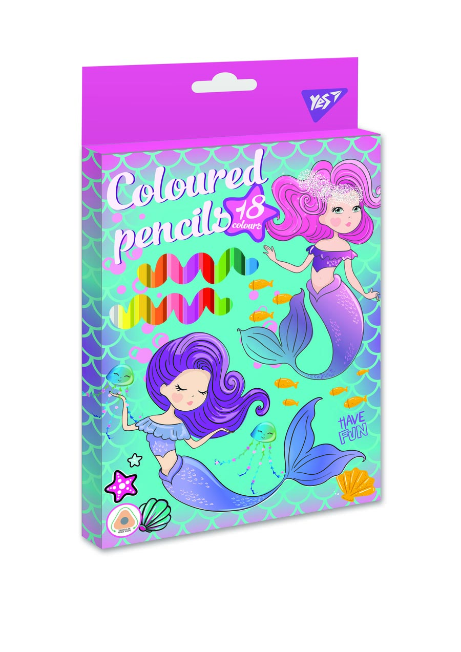Олівці YES 18 кол. "Mermaid", 290599