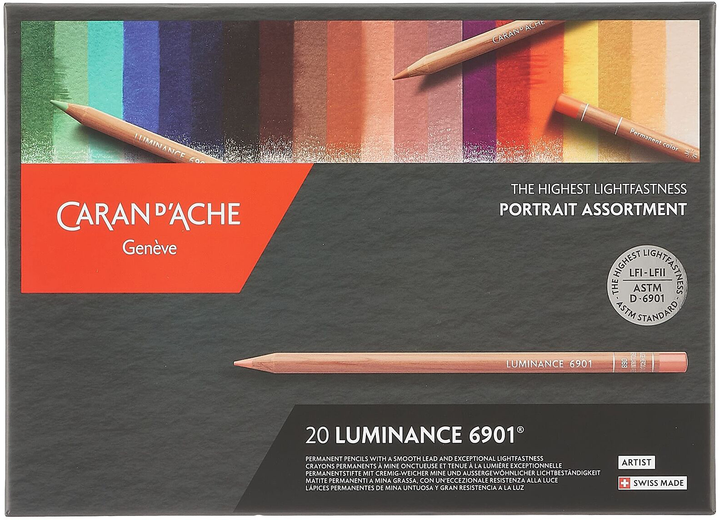 Набор перманентных карандашей 20 цв. Caran d`Ache Luminance 6901 Portrait карт. бокс, 6901.920