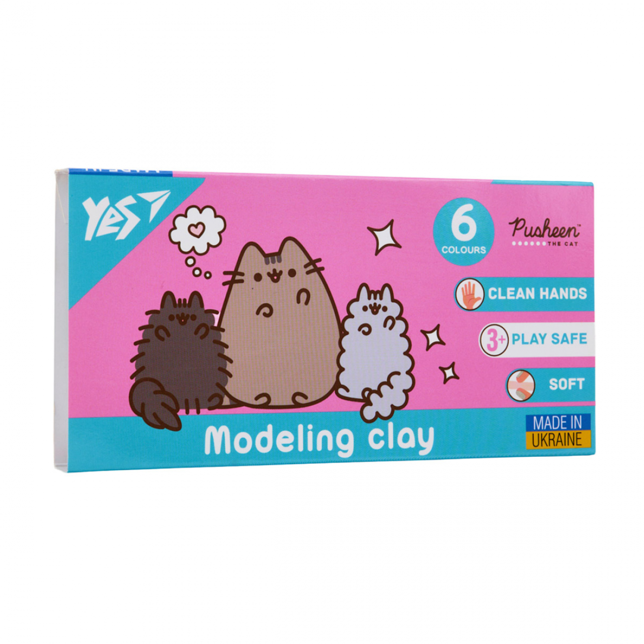 Пластилін 6 кол. "Pusheen" 120 г, 540651 Yes
