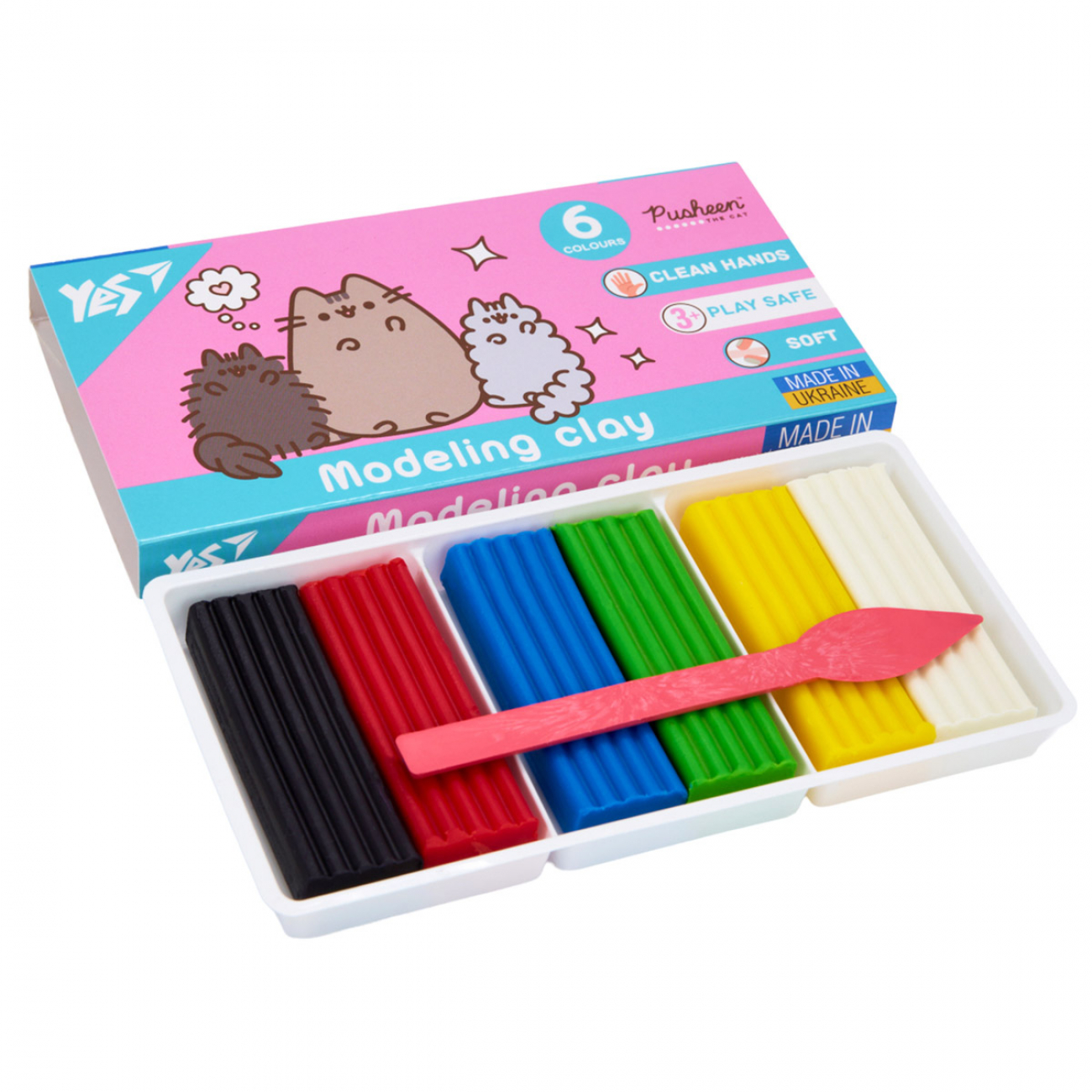 Пластилін 6 кол. "Pusheen" 120 г, 540651 Yes 1