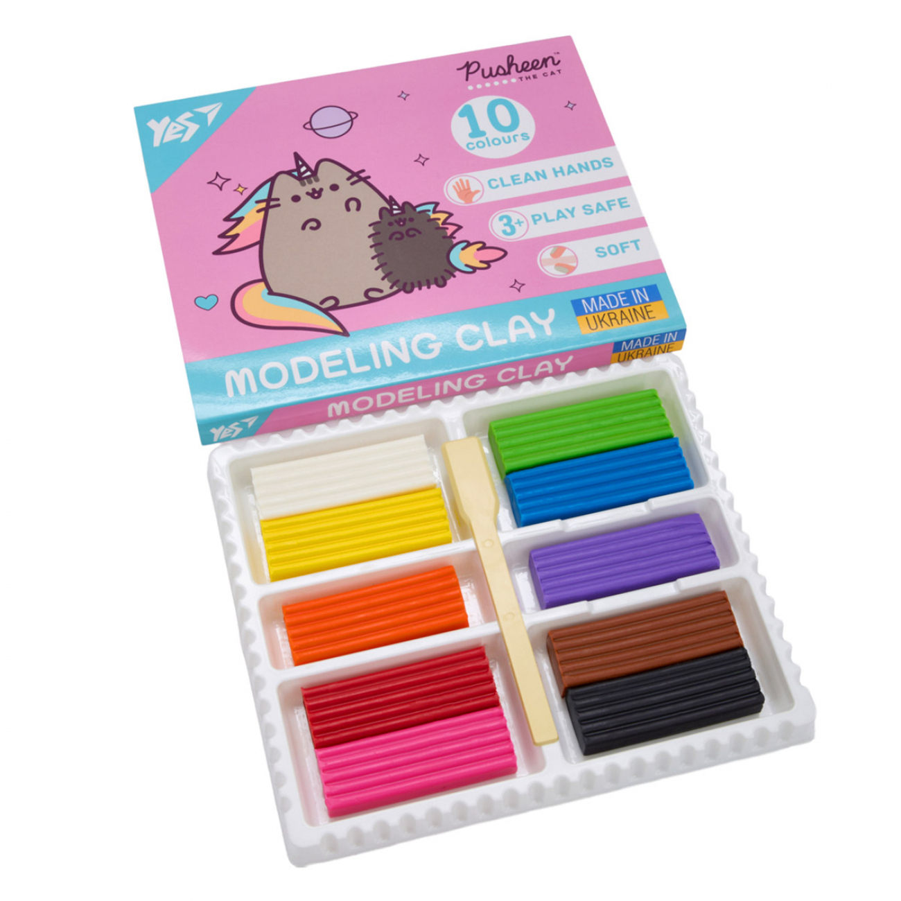 Пластилін 10 кол. "Pusheen" 200 г, 540663 Yes 1