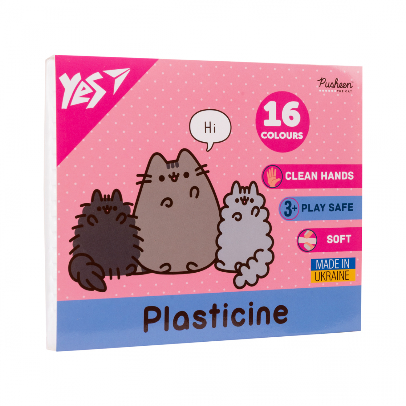 Пластилін 16 кол. "Pusheen" 320 г, 540694 Yes