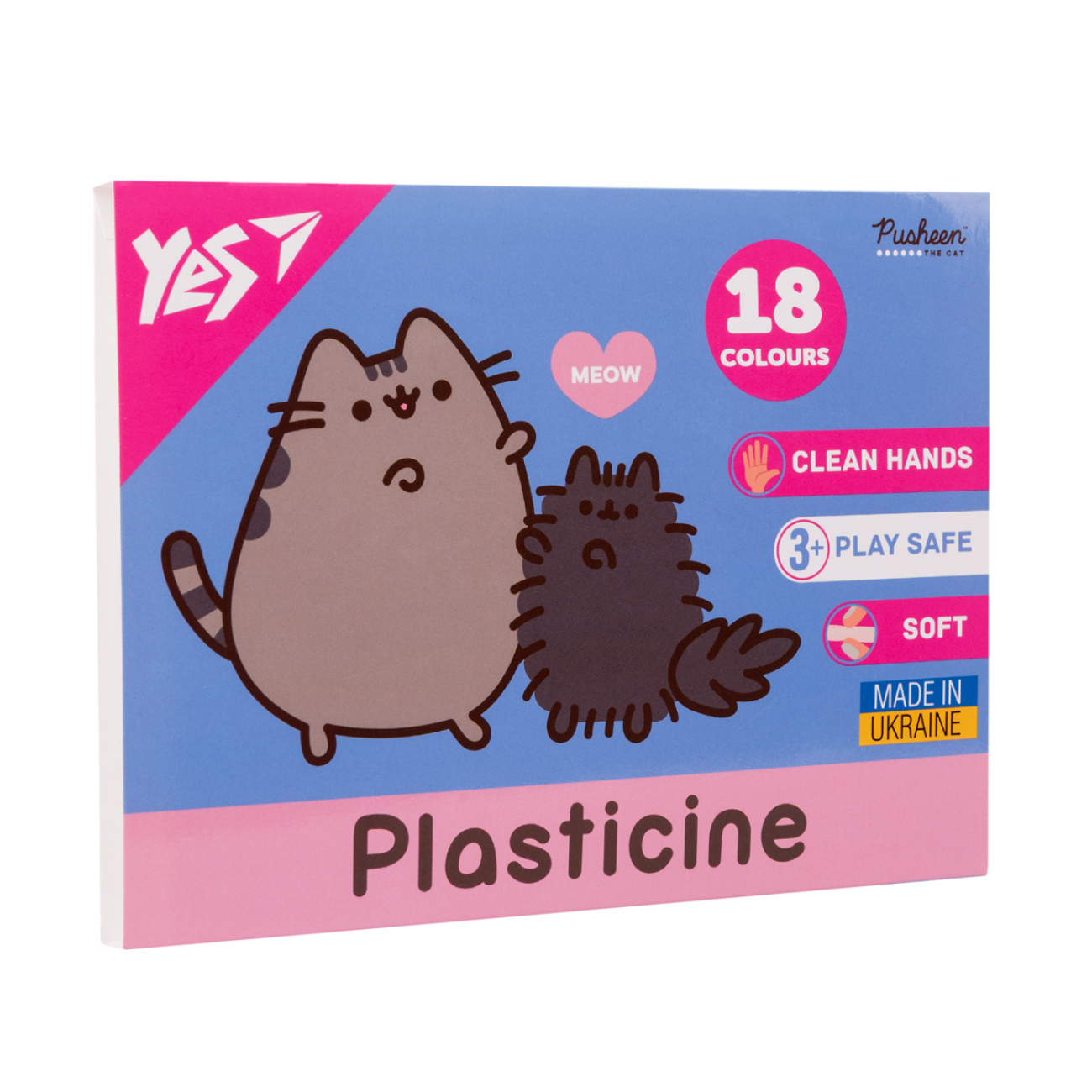 Пластилін 18 кол. "Pusheen" 360 г, 540695 Yes