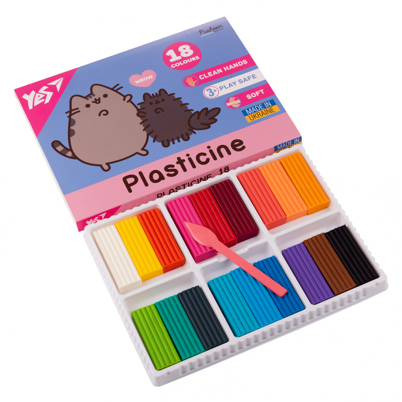 Пластилін 18 кол. "Pusheen" 360 г, 540695 Yes 1