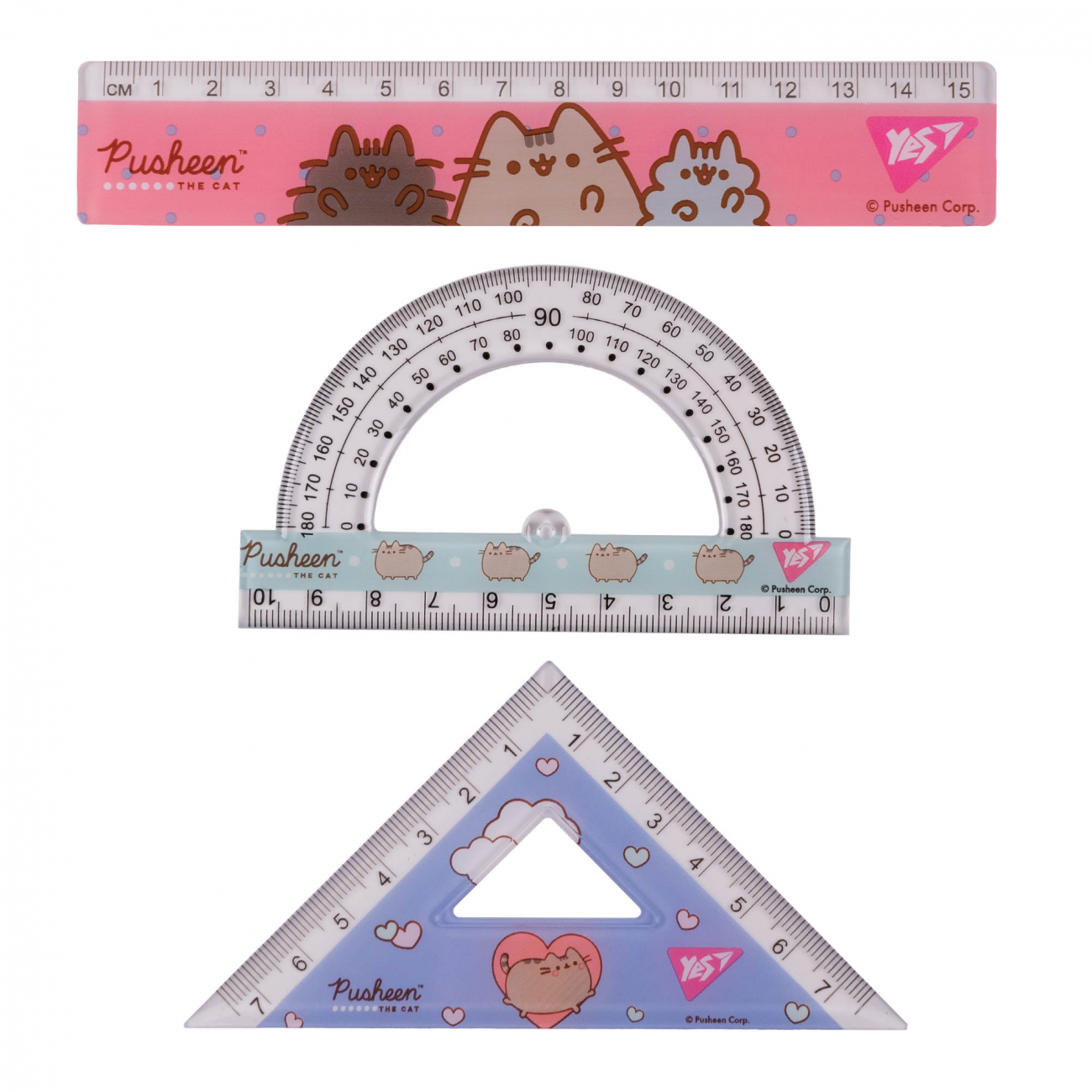 Набор линеек (3 предмета) "Pusheen", линейка 15 см, 370688 Yes 1