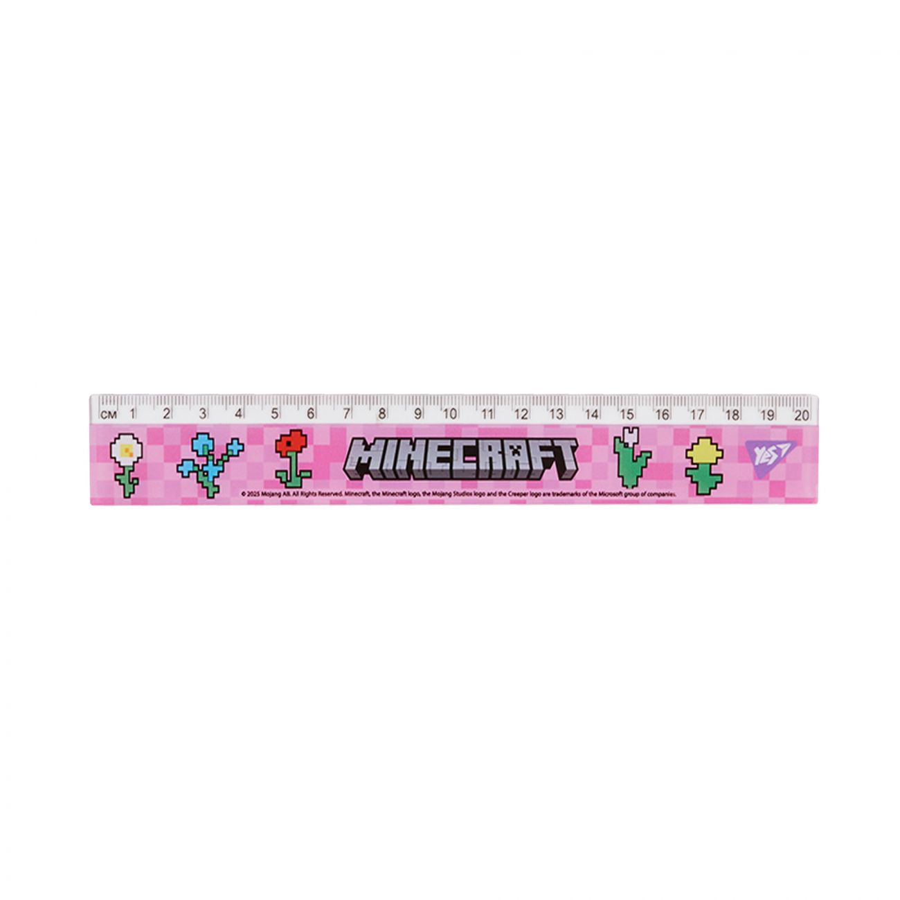 Линейка 20 см "Minecraft.Spring", розовая, 370684 Yes