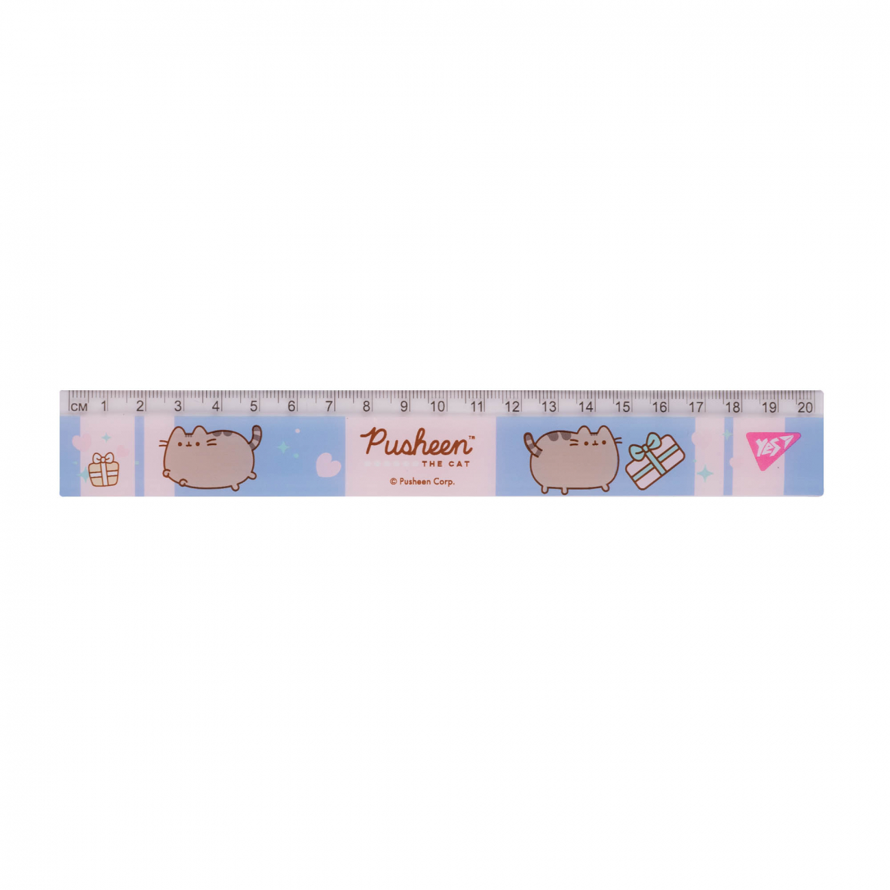 Лінійка 20 см "Pusheen", рожево-блакитна, 370683 Yes