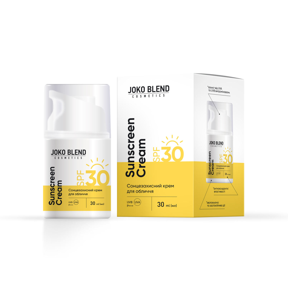 Сонцезахисний крем для обличчя SPF 30 Joko Blend 30 мл, 289553