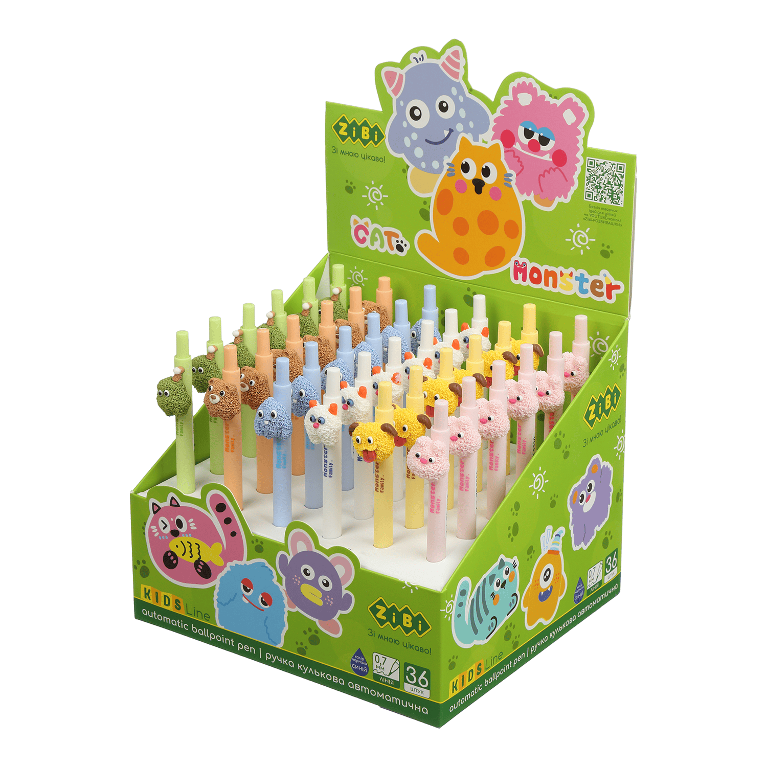 Ручка кулькова автоматична, Monster Family, 0,7 мм, синя, ZB.2230 1