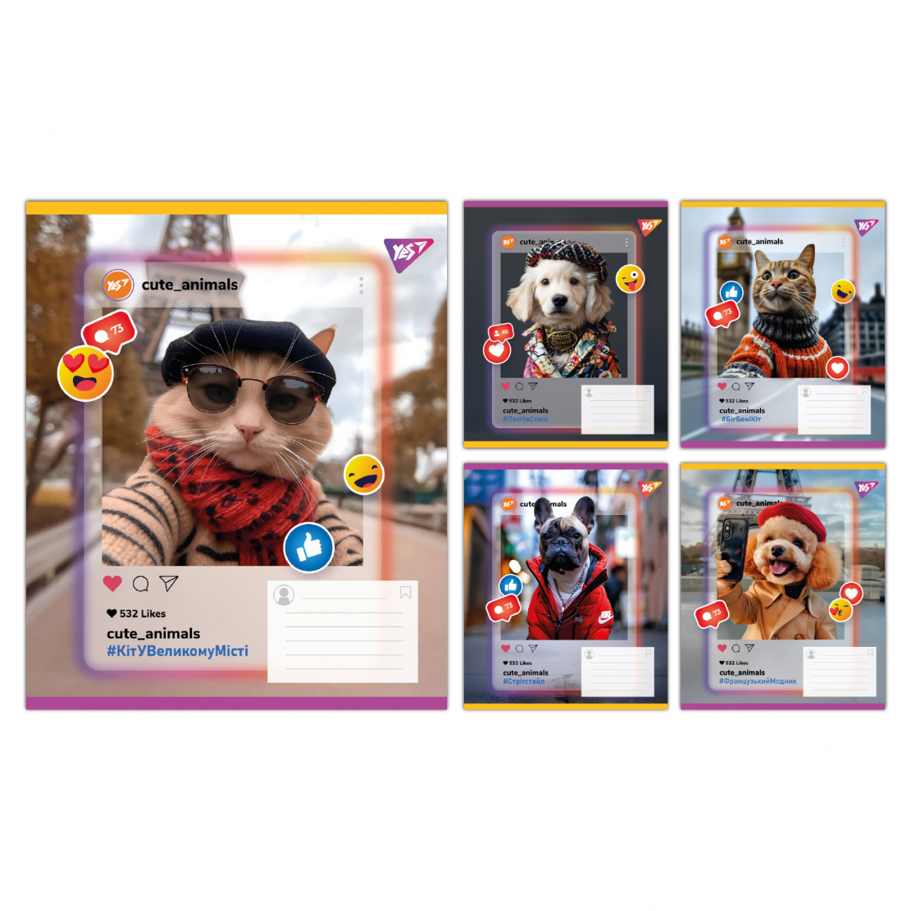 Тетрадь 48 кл. Yes "Cute animals", 767733