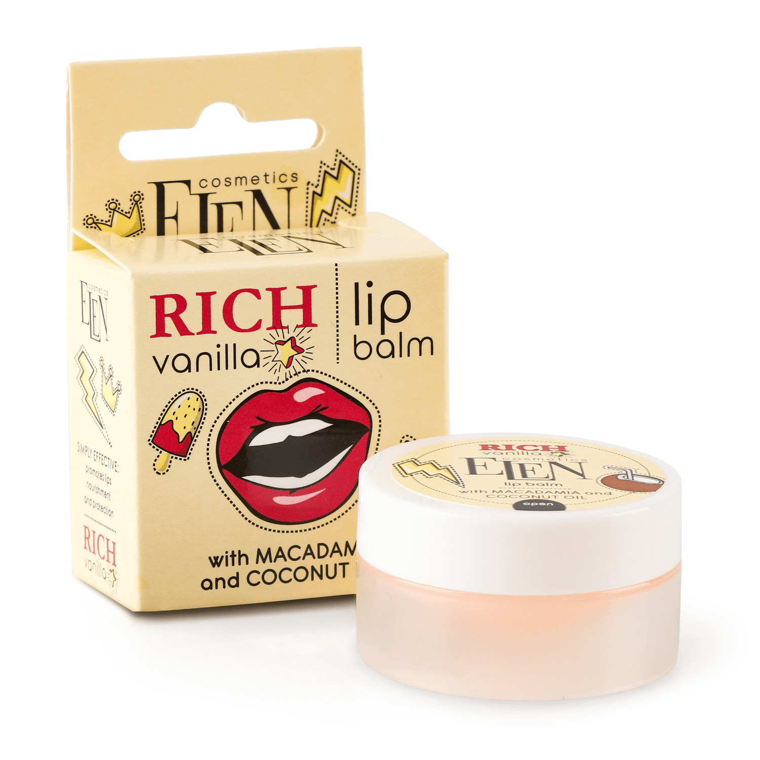 Бальзам для губ Rich Vanilla ELEN cosmetics, 9 г