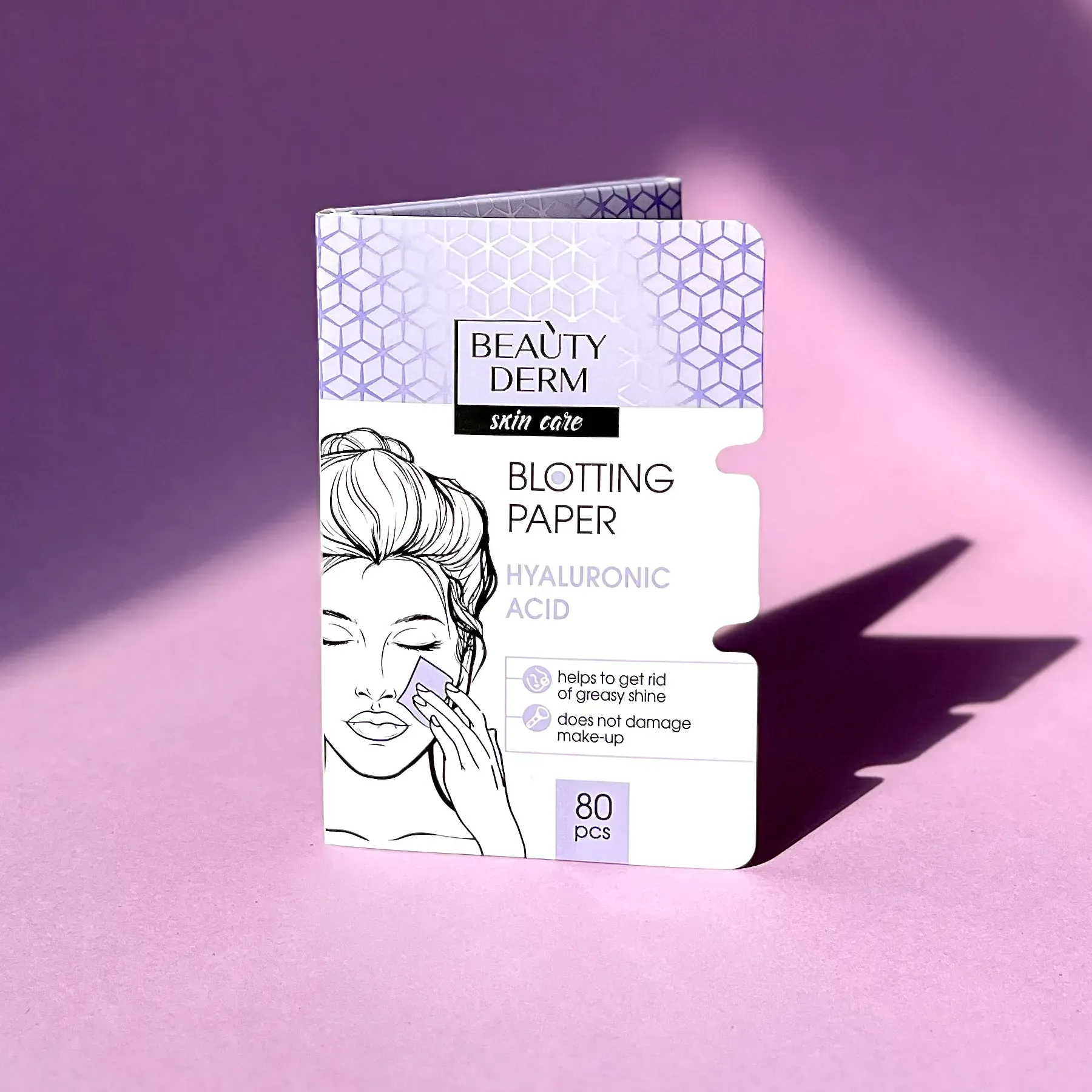 Серветки матуючі для обличчя з гіалуроновою кислотою BEAUTYDERM, 80 шт 1