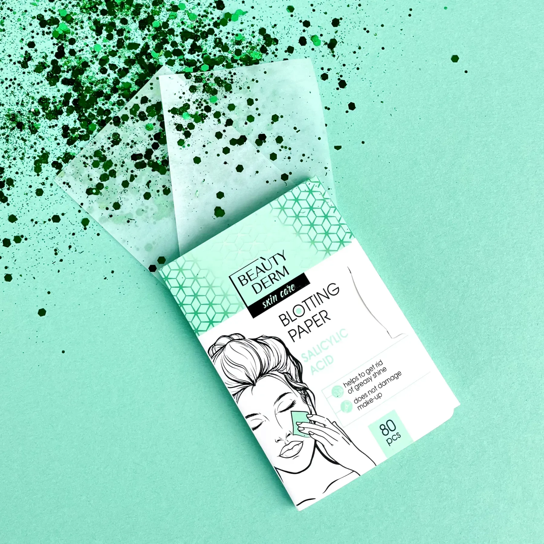 Серветки матуючі для обличчя з саліциловою кислотою BEAUTYDERM, 80 шт. 2