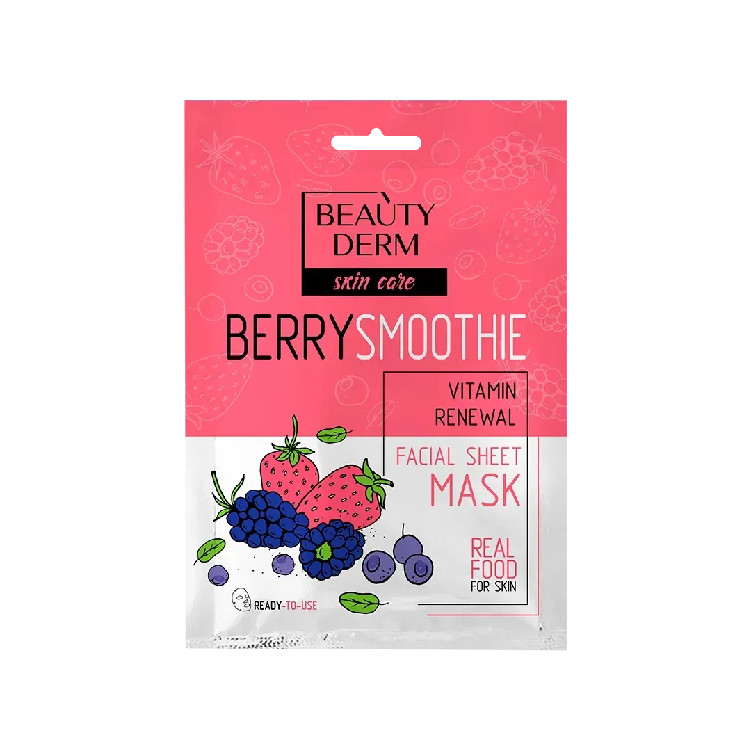 Тканина маска Ягідний Смузі BEAUTYDERM, 25 мл