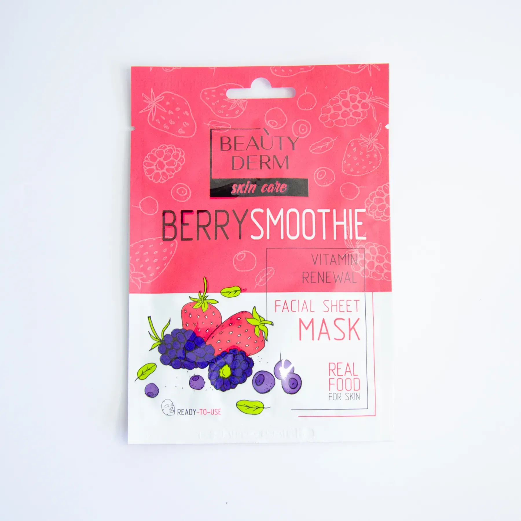 Тканина маска Ягідний Смузі BEAUTYDERM, 25 мл 2