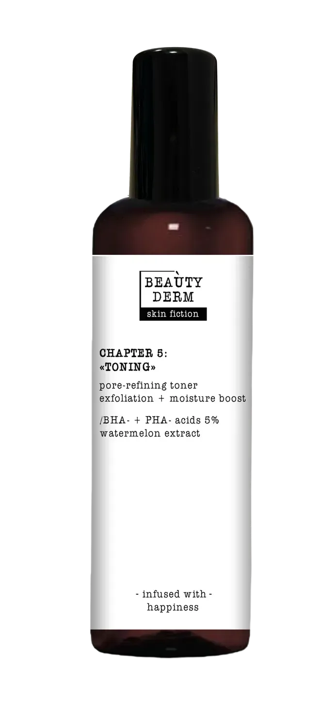 Тонер для очищення пор Skin Fiction з BHA-, PHA-кислотами та кавуном BEAUTYDERM, 200 мл 3