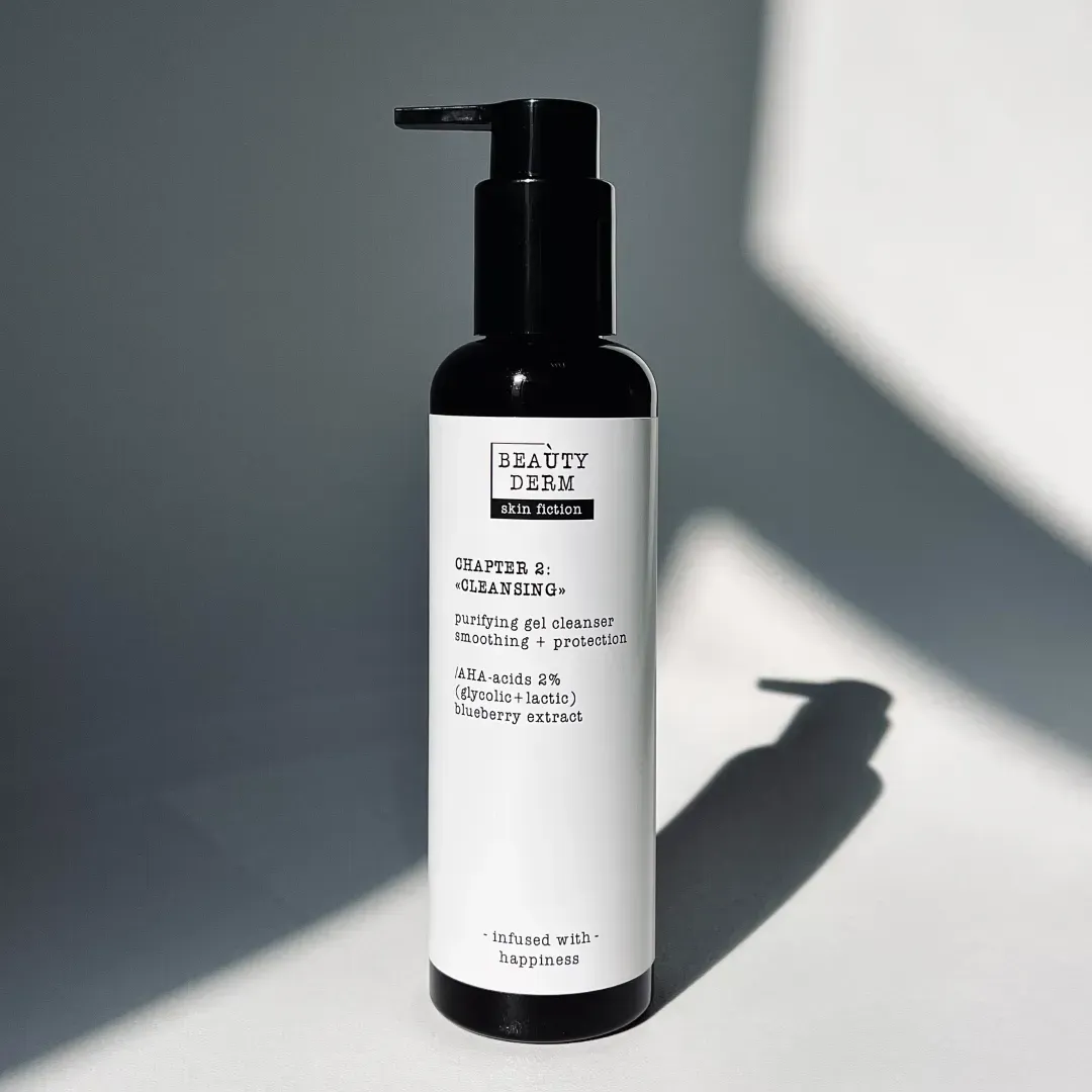 Очищаючий гель для вмивання Skin Fiction з AHA-кислотами і чорницею BEAUTYDERM, 200 мл 2