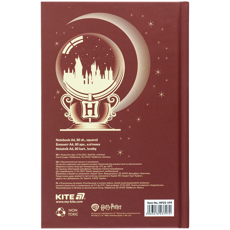 Книга записна тверда обкл. А6, 80арк. кл. HP, HP25-199 4