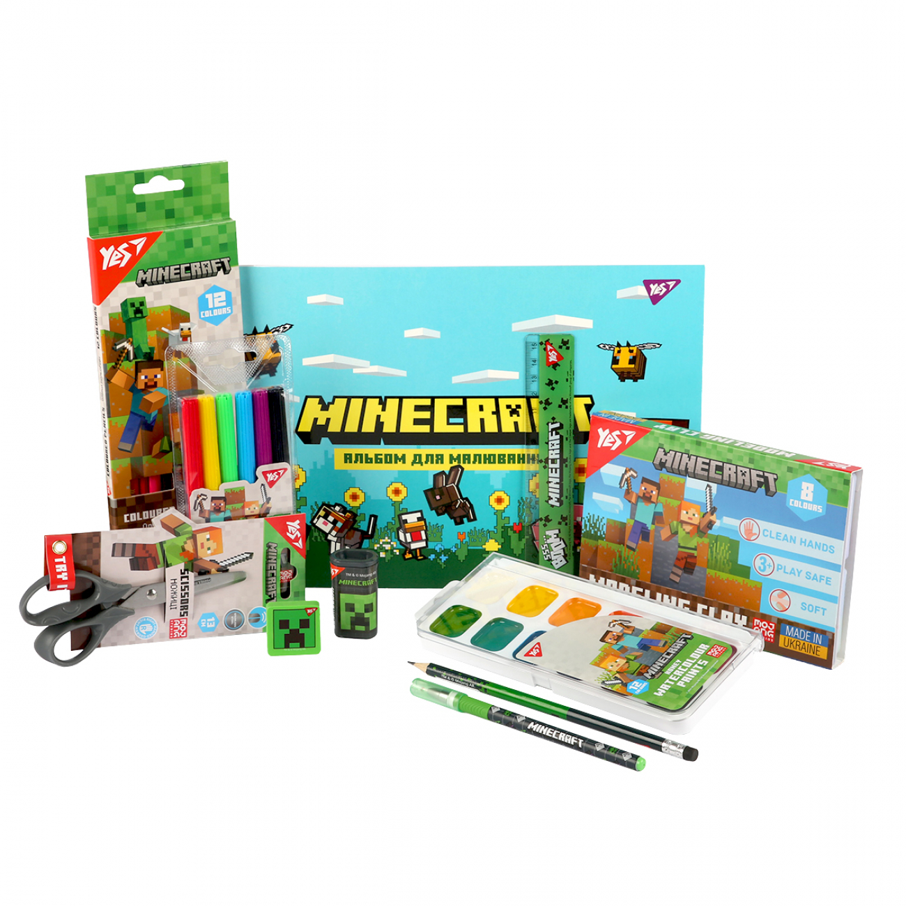 Набір канцелярії № 5 YES "Minecraft" 11 предметів, 450217 1