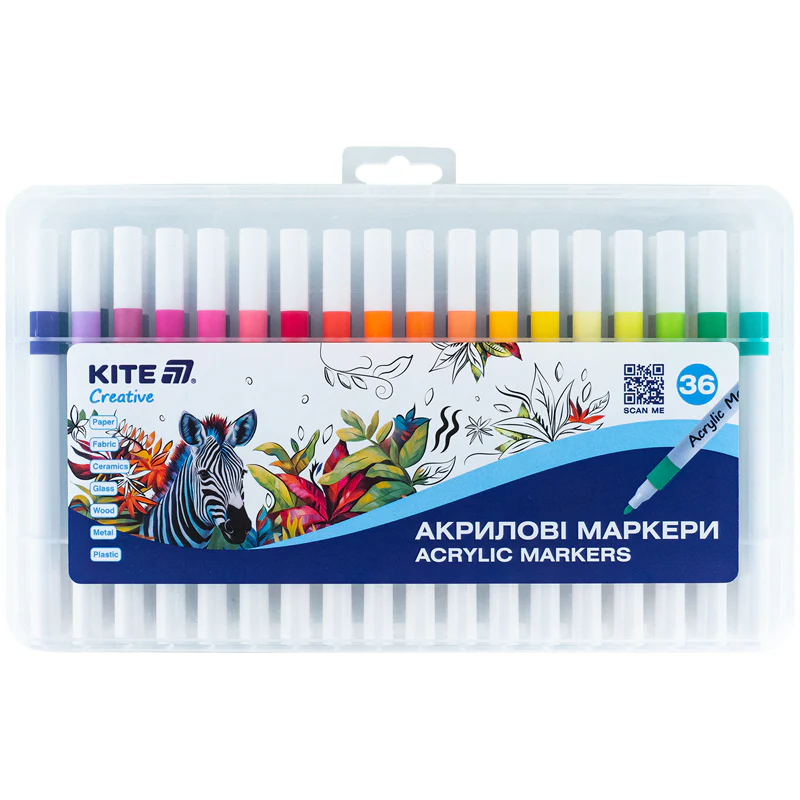 Маркеры акриловые, 36 шт, Kite Creative, K-1158