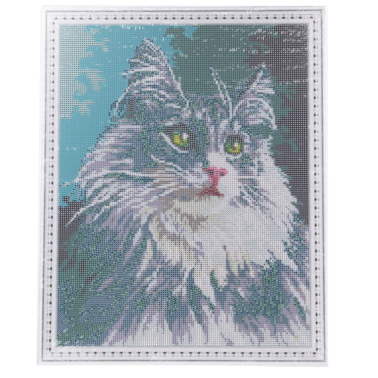 Алманая мозаика "Серая красавица" ("Кот. Портрет") 40*50 см, IDEA2-CK2002, ТМ "99IDEAS" 2