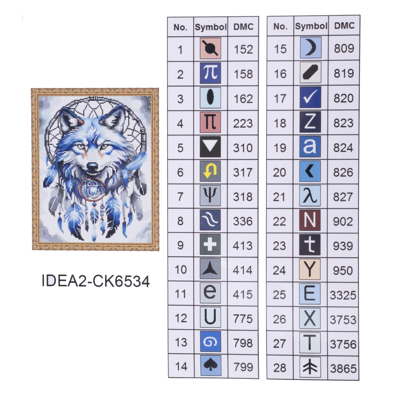 Алманая мозаика "Голубой волк" 40*50 см, IDEA2-CK6534, ТМ "99IDEAS" 4