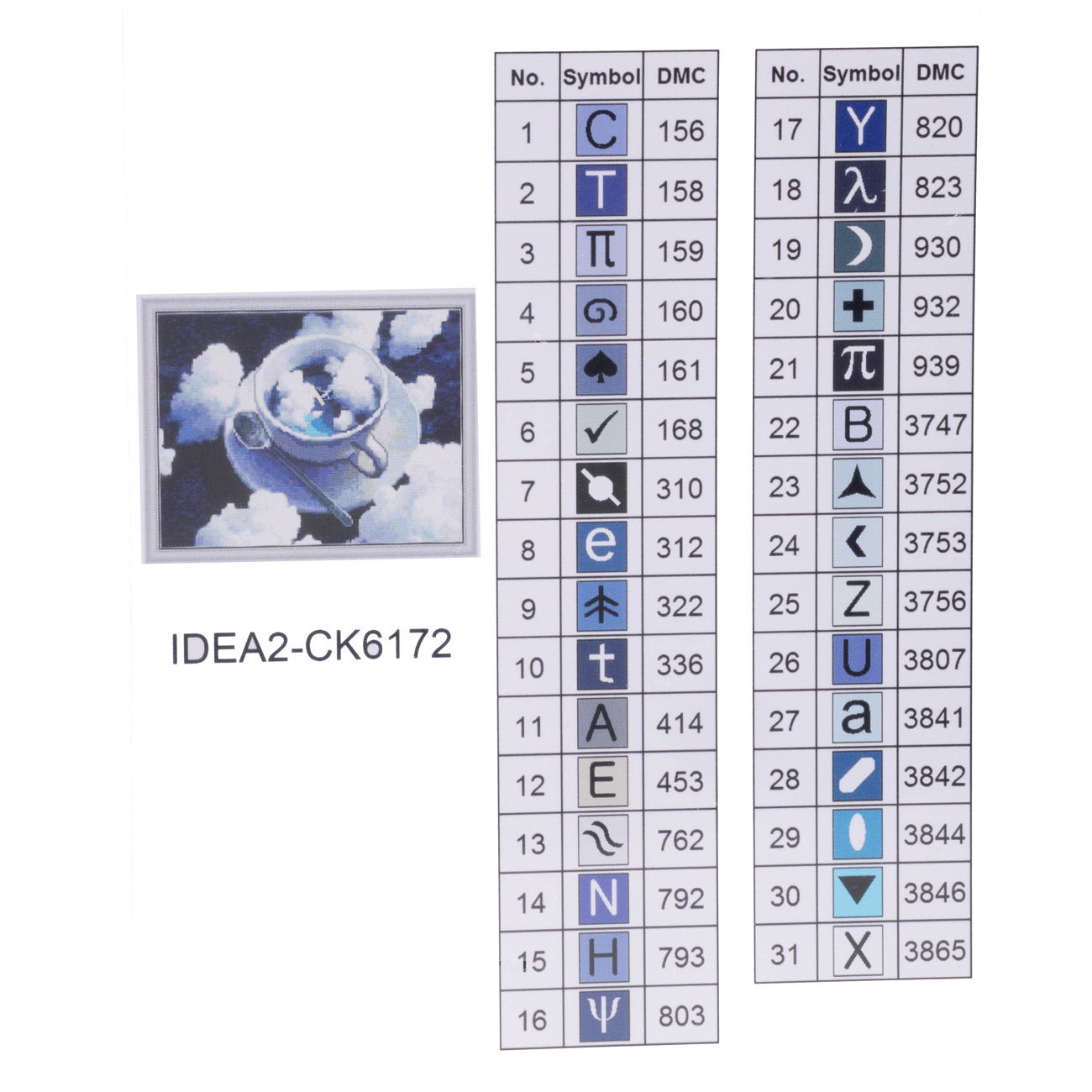 Алманая мозаика "Облачное чаепитие" 40*50 см, IDEA2-CK6172, ТМ "99IDEAS" 4
